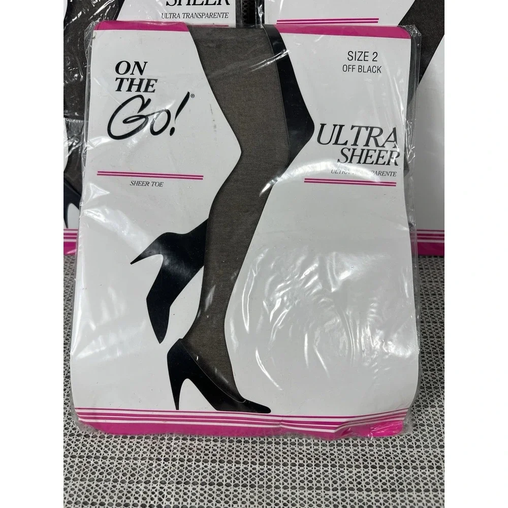 On The‎ Go! (3 Pack) Size 2 OFF BLACK ULTRA SHEER sheer Toe